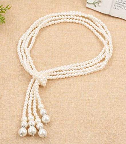 Preciashopping Women Faux Pearl Tassel Pendant Long Chain Sweater Necklace Fashion Jewelry Gift
