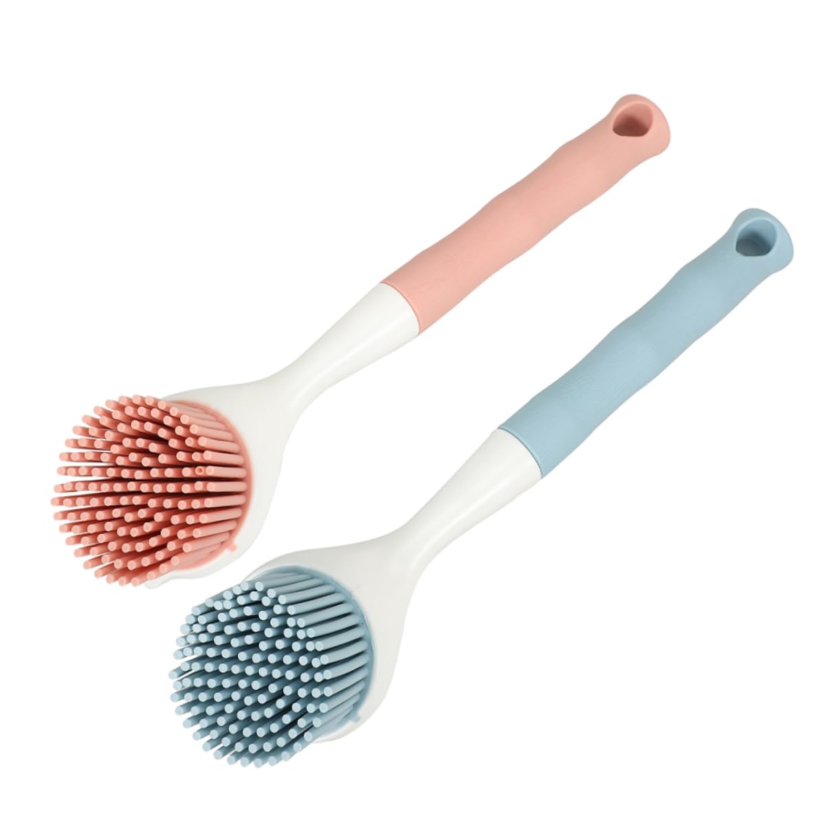 Beavorty 8piezas Cepillos De Cocina para Fregar Platos Escobilla De Limpieza De Mango Cepillo Multiusos para Sartenes y Utensilios De Cocina Rosa Azul
