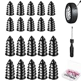mufew 20PCS Tire Repair Kit - Tire Repair Nails (2 Sizes),Tire Repair Rubber Screws,Fast Self-Service Tire Repair Tools for Car, Motorcycle, ATV, Truck, Jeep