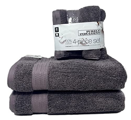 Purely Indulgent 100% HydroCotton | Includes: 2 Luxury Bath Towels, 2 Hand Towels & 2 Washcloths | Quality, Ultra Soft Towel Set | 6 Piece Set (Purple)