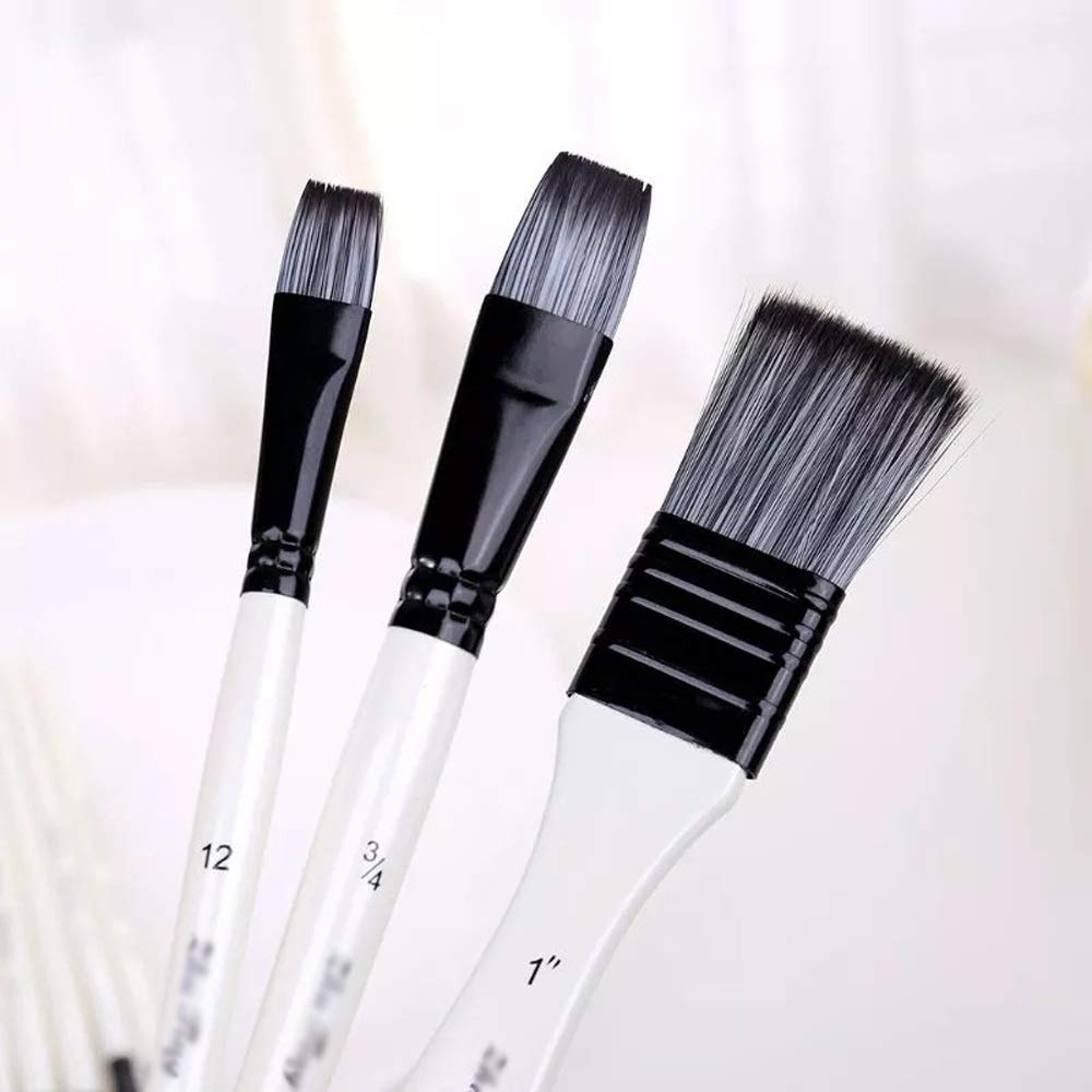 10 unids/Set Pinceles de Pintura Pelo de Nailon Acuarela Pinceles Gouache para Herramientas de Pintura de Tela