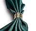 Derker Napkin Rings Pack, Set of 6 Hollow Out Round Napkin Rings for for Wedding, Party, Holiday, Dinner (Gold)
