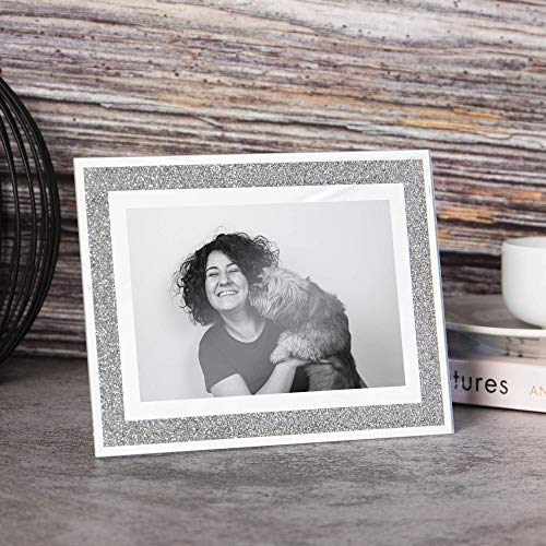 Glass Sparkle Photo Frames - 2er-Set | Freistehende Bilderrahmen | Home-Office-Anzeige | Glitzer-Fotorahmen | M & W 6 "x 4" – Bild 5