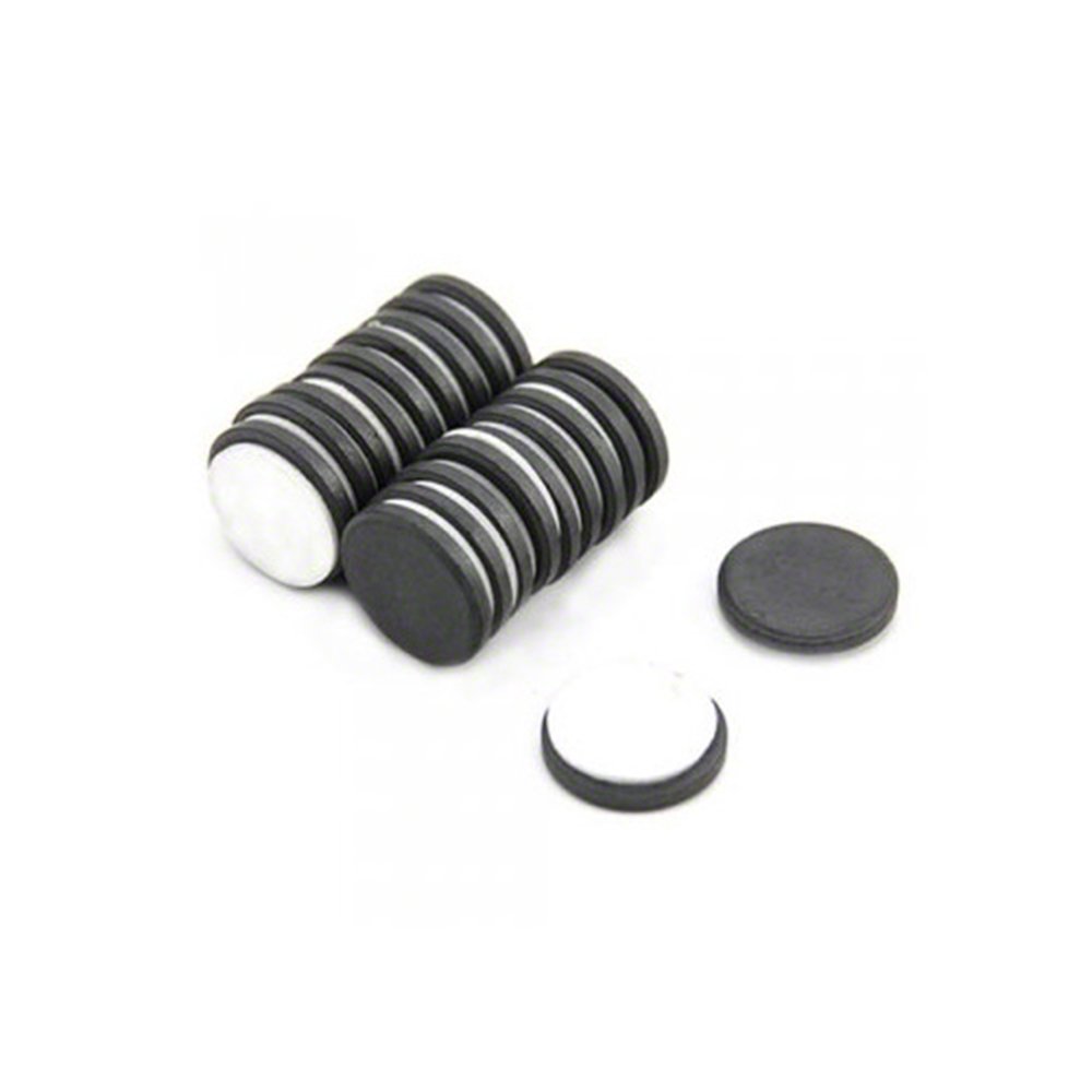 FIRST4MAGNETS Magnet Expert® 20mm dia x 3mm thick Y10 Ferrite Magnet with Self Adhesive Foam - 0.6kg Pull ( Pack of 20 )