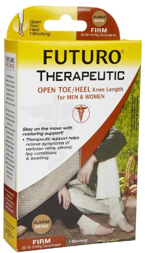 Futuro Therapeutic Support Open Toe/Heel Knee High, Nude/Extra Large/Firm