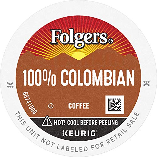 Folgers 100% Colombian Coffee, Medium Roast, K Cup Pods for Keurig K Cup Brewers, 144 Count, Packaging May Vary