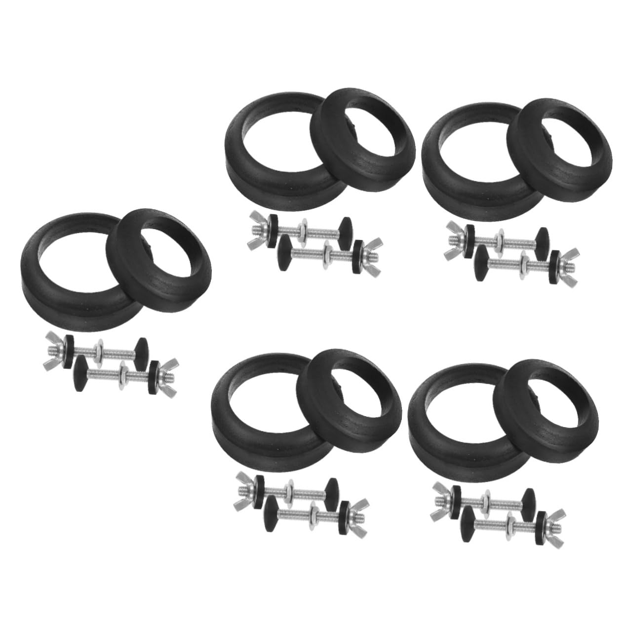 HOMSFOU Kit Dinstallation De 5 Boulons De Montage Pour Abattant De Toilette Boulons De Réservoir De Toilette De Remplacement Joint