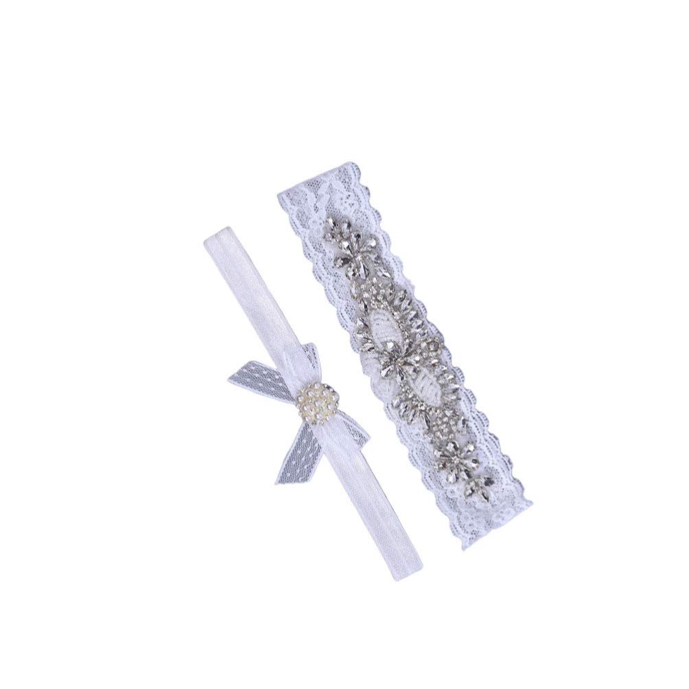 Pas 2 szt. Ślubne ślubne ozdoby do pończoch na nogę perła Rhinestone koronkowa panna młoda ozdoba na nogę pasy do pończoch dla dziewczynek kobiet Ladies