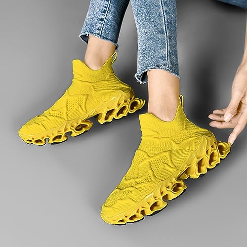 Poramea Mens Womens Slip on Loafers Walking Tennis Shoes Laceless Jogging Blade Sneakers Unisex Mesh Trail Running Casual Athletic3