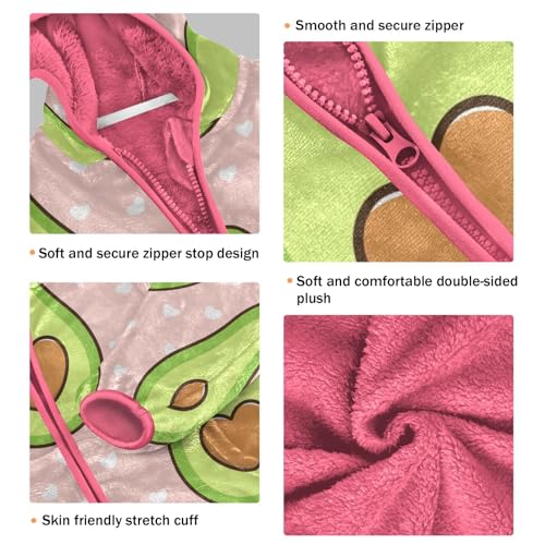 OTVEE Valentine Fruit Avocado Heart Kids Hoodie Jacket Fall Spring Full Zip Warm Outwear Coat3