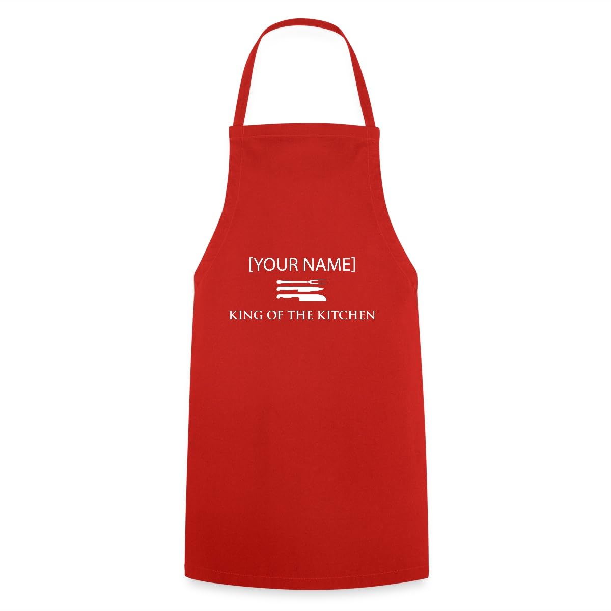 Spreadshirt Custom Cooking Apron King Of The Kitchen Personalised Apron, One Size, red