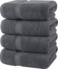 Utopia Towels - 4 Set Asciugamani da Bagno (69 x 137 cm) - Asciugamani in Cotone per Hotel e Spa, Massima Morbidezza e assorbenza (Grigio)