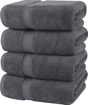 Utopia Towels - 4 Set Asciugamani da Bagno (69 x 137 cm) - Asciugamani in Cotone per Hotel e Spa, Massima Morbidezza e assorbenza (Grigio)