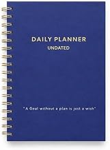 Awestuffs Daily Planner Undated, Schedule Your Day, Manage to-do List, Goals Tracker, Wellness Tracker - 3 Month Planner - (Premium Hardbound with Golden Spiral) (A5-21 x 15 cm)