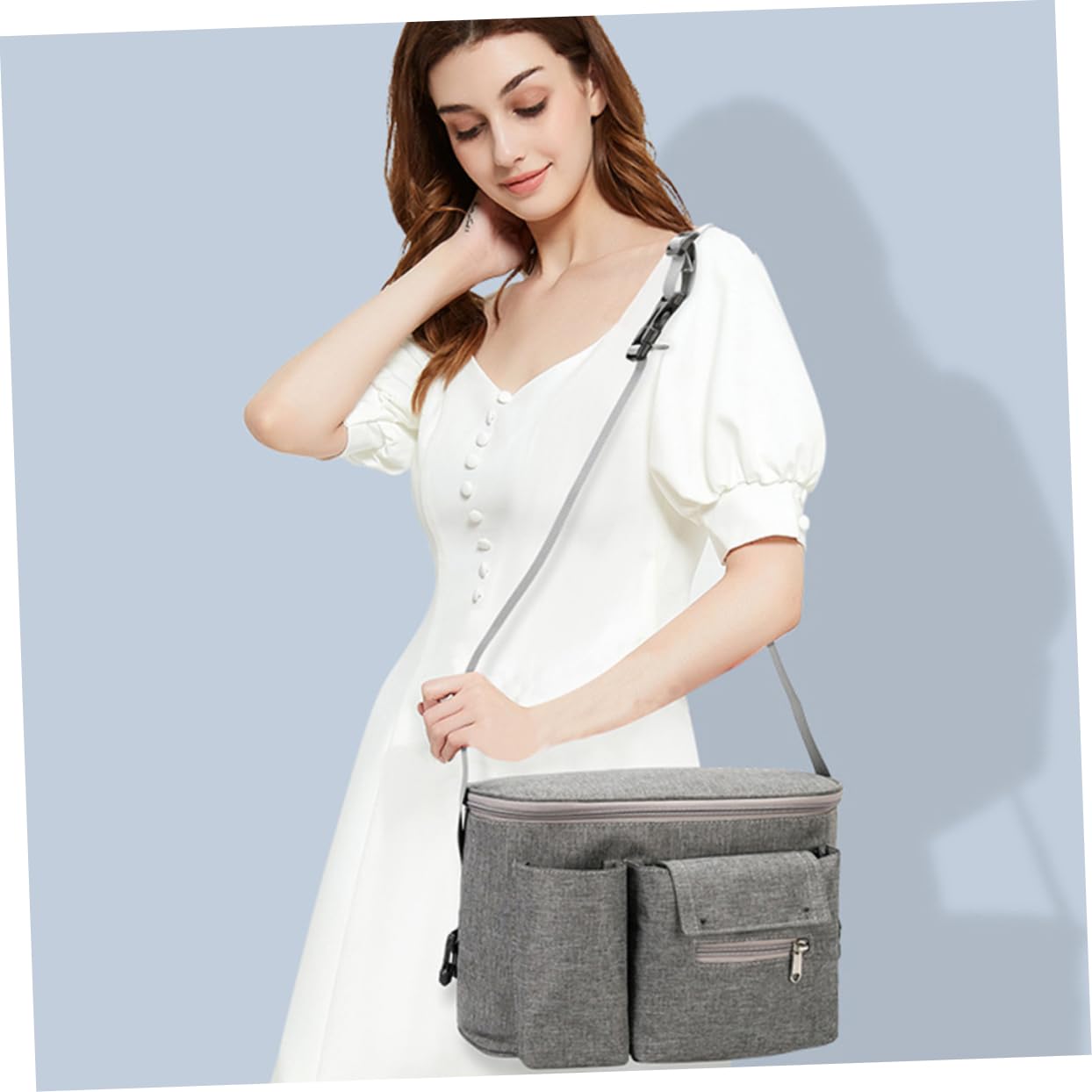 YARNOW Bolsa Momia para Carrito de Ñiño Multifuncional Organizador Compartimentos para Pañales y Biberones Adecuado para Paseos y Bebés