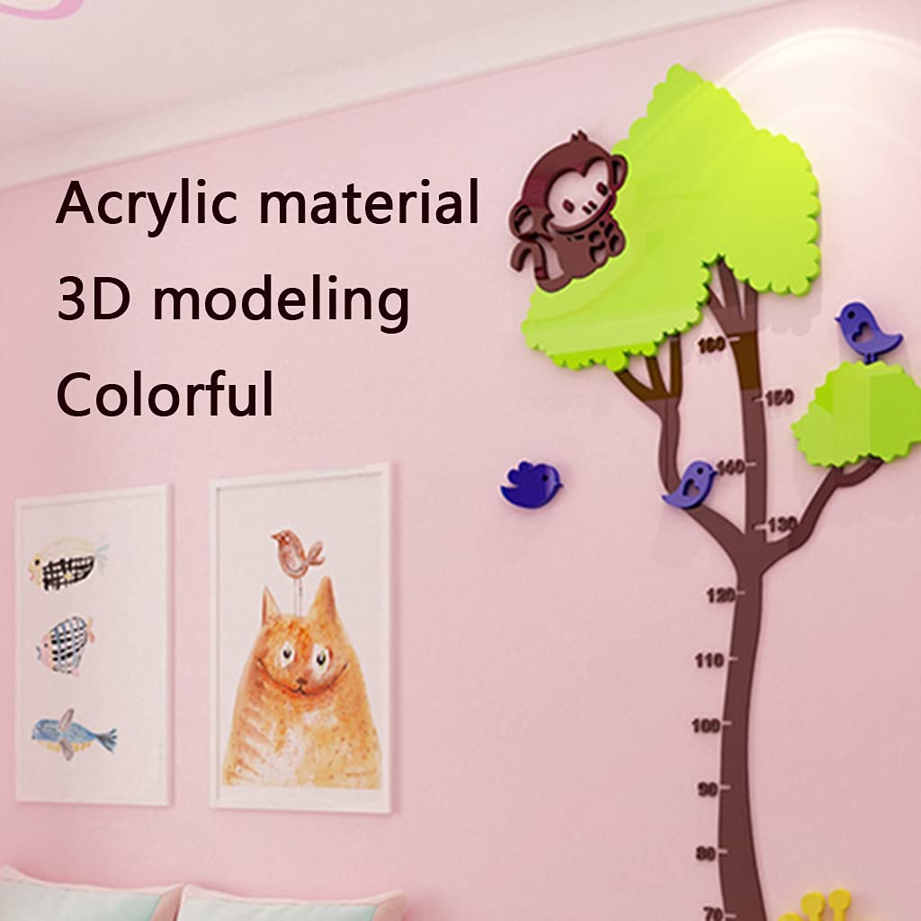 Messlatte zum Aufhängen an der Wand, Messlatte für Kinder, Wandtafel mit Messlatte für Kinder, Messlatte in Form eines kleinen Affen und Einer Giraffe für Kinder