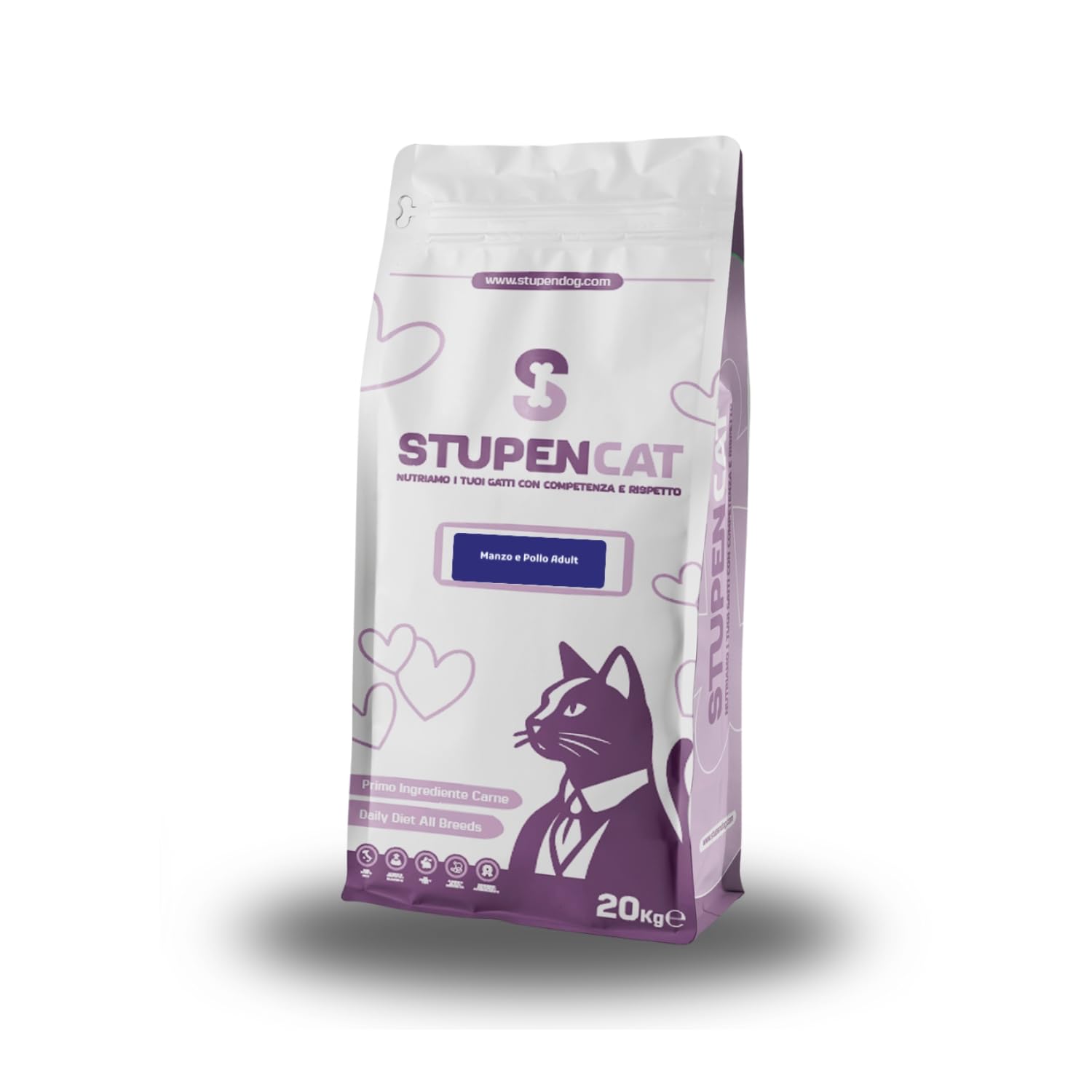 Stupendog StupenCat per Gatti 20 kg - Crocchette Gatto Adulto Manzo e Pollo - Croccantini Gatto da Mantenimento, Cibo Secco per Gatti