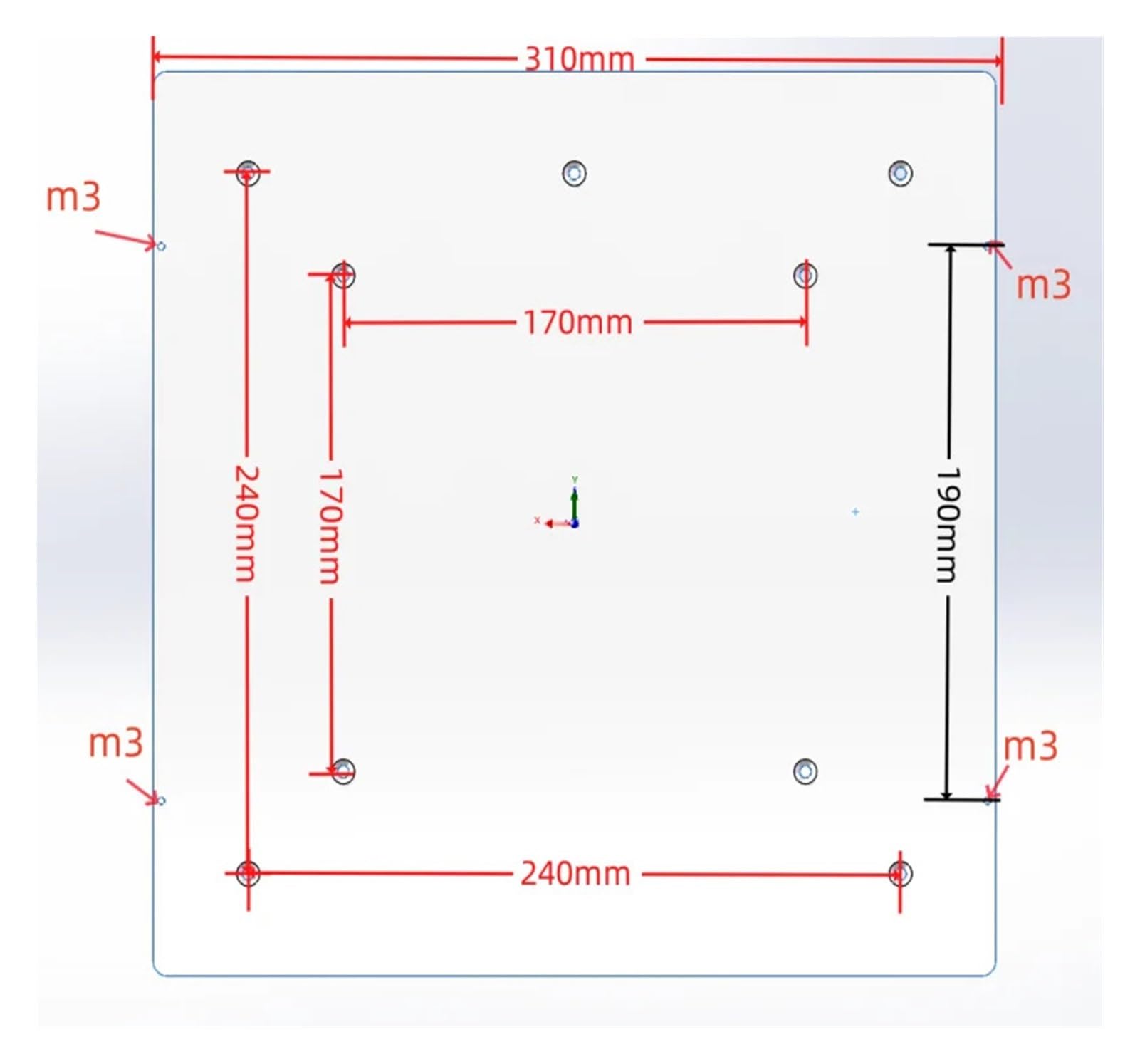 CR-10 Ender3 a MAX Conversione 310 mm Letto riscaldato ultra piatto in alluminio pressofuso 120/220 V 750 W Riscaldatore in silicone(220V)