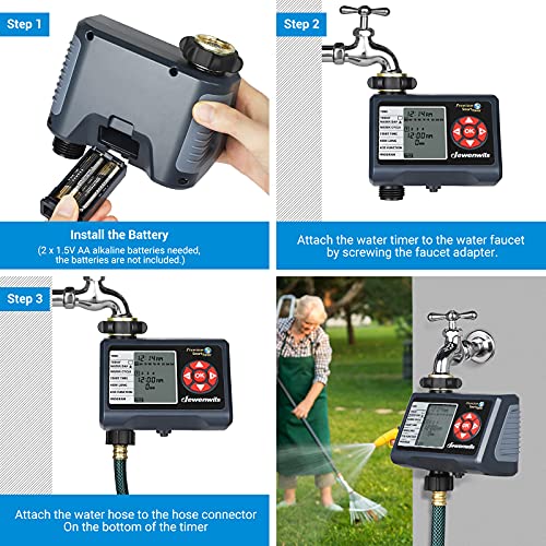 Dewenwils Sprinkler Timer, Water Timer For Garden Hose, Programmable Hose Timer Automatic Faucet Watering Irrigation Timer For Yard Lawn, Manual Rain Delay Mode, Low Battery Warning #TOP5