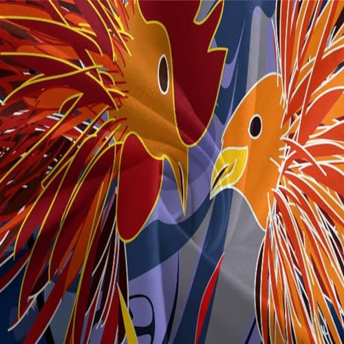 Parure de lit 3D combats de coqs single 135x200 cm en microfibre - 8
