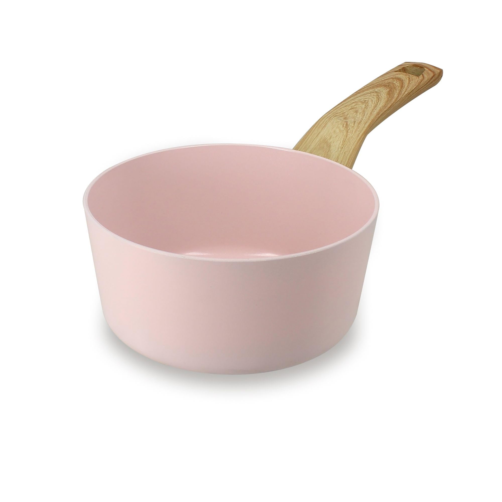 MENASTYL - Casserole 16cm avec revêtement antiadhésif céramique (Sans PFAS/​Sans PTFE) tous feux dont induction - En Aluminium - Gamme Colorama - Rose - 6020923