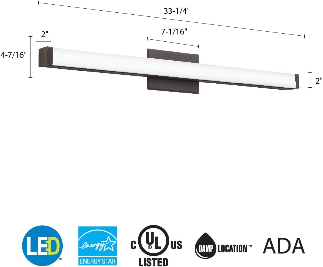Lithonia Lighting FMVCSLS 36IN MVOLT 30K35K40K 90CRI BZ M4 LED Vanity Fixture and Installation Components, 27 watts, Bronze