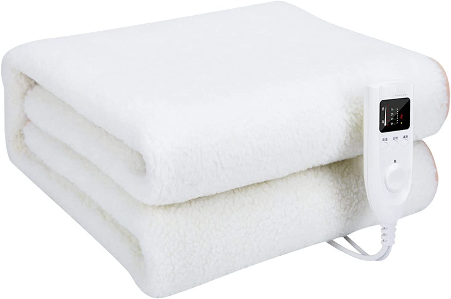 Amazon.com: VIGAT Electric Blanket Double Size Safety Waterproof Wool  Machine Washable Timer Heated Throw Blanket Overheat Protection : Home u0026  Kitchen