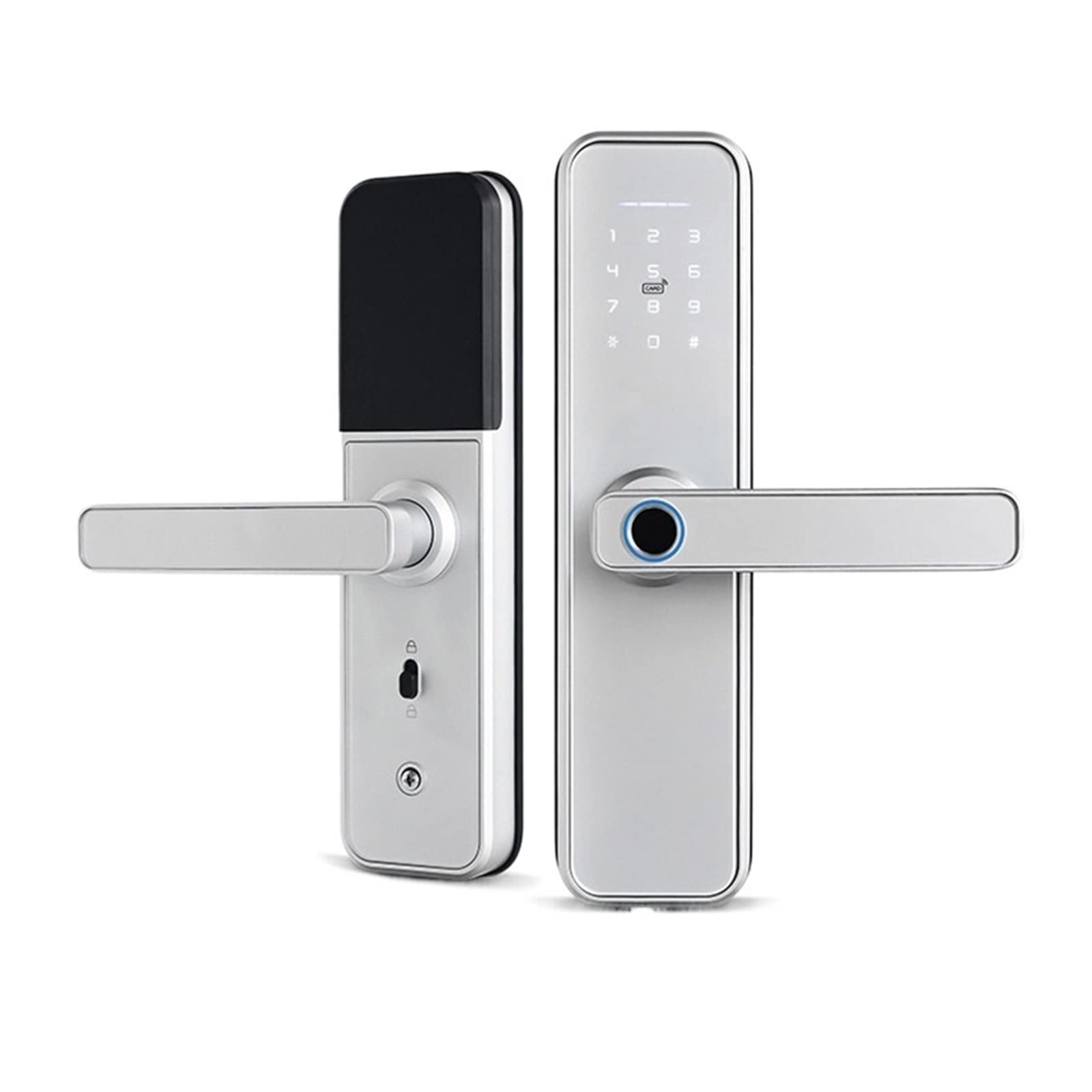 X5 Silver Smart Lock Serratura per porta con impronta digitale biometrica TT Lock App senza chiave Apri la porta da remoto Serrature per porte con impronta digitale, Serrature intelligenti a