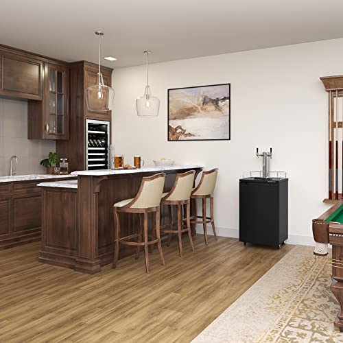 Edgestar Kc2000Twin Full Size Dual Tap Kegerator & Draft Beer Dispenser - Black #TOP1