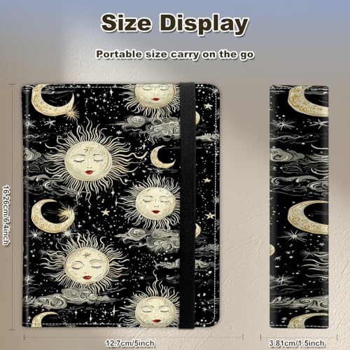Image of Photo Album 4x6 120 Photos with Strong Elastic Band, Celestial Sun Moon | Large Capacity Premium Leather Picture Album, Portable Wallet Albums Photo Book for Family Anniversaries Wedding Baby