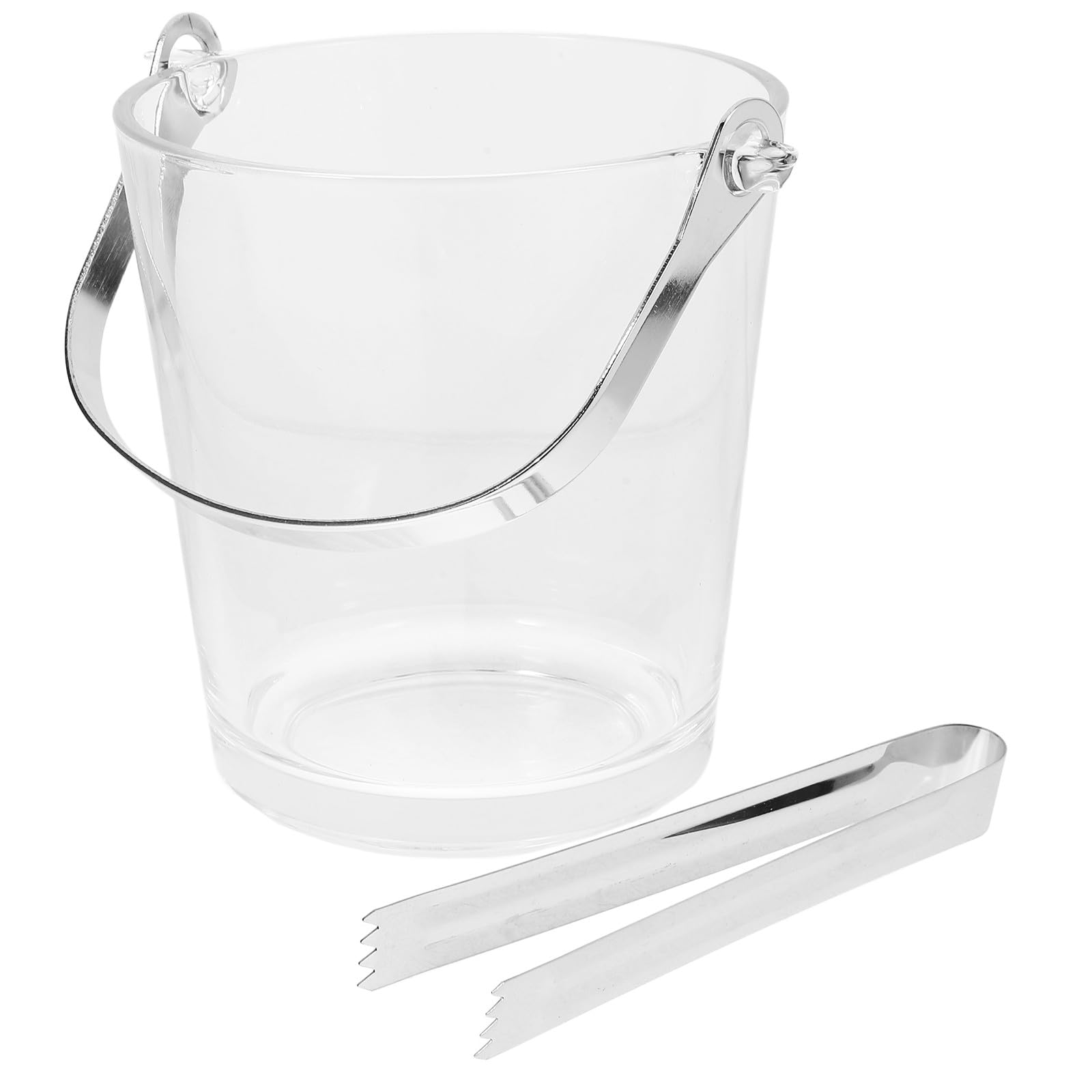 Seau à glaçons avec pince acier inoxydable contenant verre 900ml poignée pratique fête bière