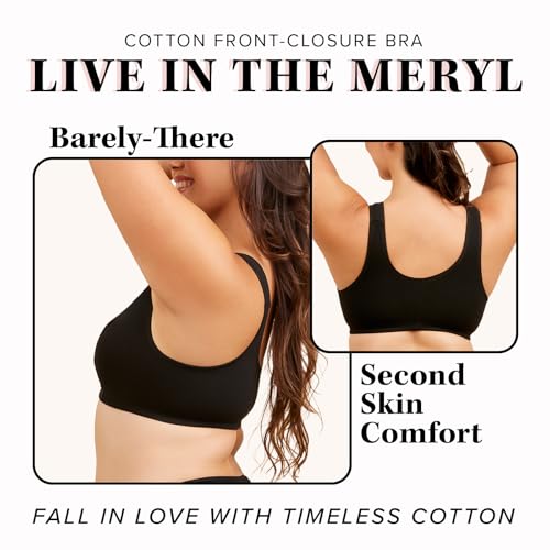 Image of LEADING LADY, Meryl, Front-Closure Cotton Bra, Comfort Sleep for Women, Breathable, Unlined, Full Coverage, Wireless, 36A-56H