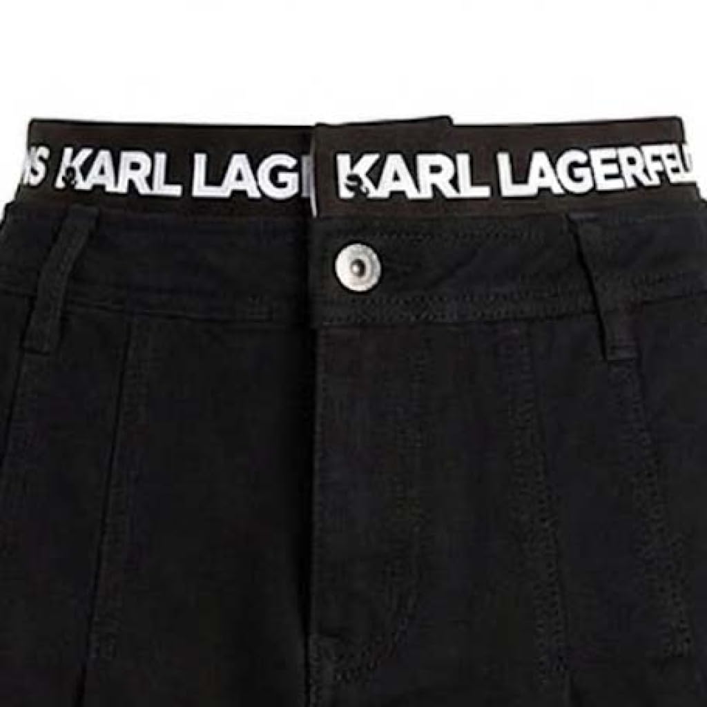 KARL LAGERFELD JEANS Donne Pleated Logo Skirt Nero S