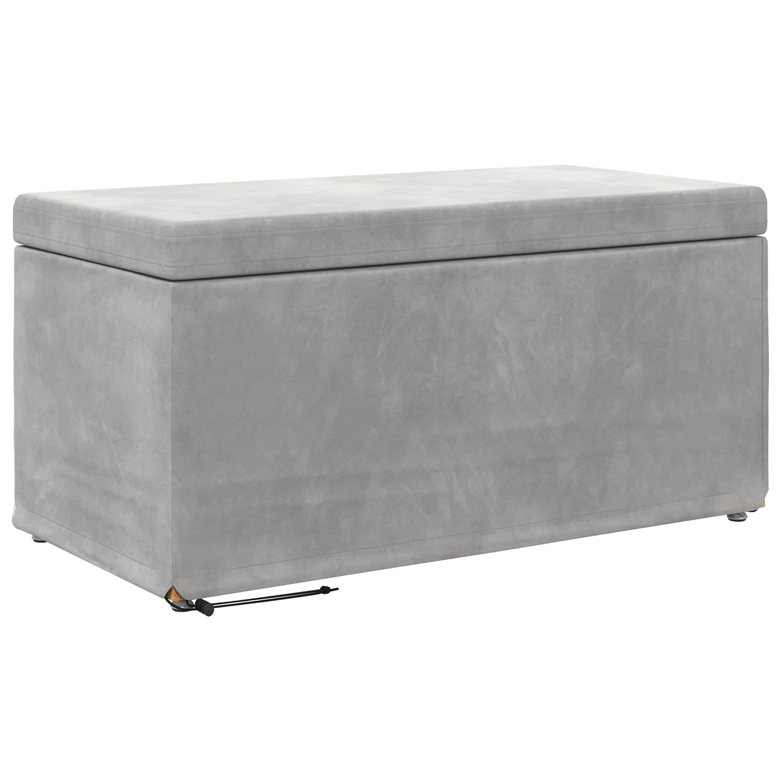 vidaXL Halka Jasnoszary 81 x 41 x 40 cm Welur i drewno inżynieryjne, Nowoczesny, trwały, kompaktowy stołek do kuchni, stylowy design, wygodne siedzenie, minimalistyczne meble