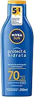 NIVEA SUN Protetor Solar Protect & Hidrata FPS 70 200ml - Com toque seco, rápida absorção e resistente à água, esse protetor solar oferece altíssima proteção ao sol e promove hidratação à pele