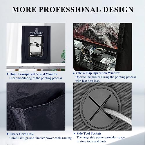 YOOPAI 3D Printer Behuizing voor Creality Ender 3/V2/Pro/Anycubic/Elegoo & Meer - Vuurvast & Stofdicht Tent met Constant Temperature Cover 550 * 650 * 750 mm - Afbeelding 6