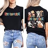 Epic Universe T-Shirt, Matching Family Vacation Shirt, Orlando Florida Vacation Outfit, First Family Trip Shirts, Theme Park Graphic Tee for Fans (Black, Adult Large)