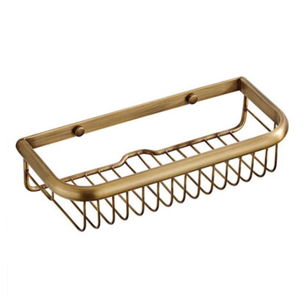 SaryEdge Shower Caddy Bathroom Shelf, Antique Brass Wall Mount Floating Shelves Draining Rack, Storage Accessories,
