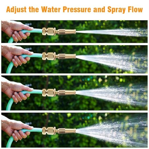 Image of NESTARA Brass Spray Nozzle for 1 /2 Inch Hose Pipe, Adjustable Jet | Adjustable Water Flow Control | Jet Stream & Fine Mist Modes | Easy Twist Nozzle | Multipurpose Garden Hose Spray Attachment