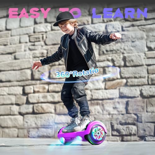 SISIGAD Hoverboard All-Terrain Zweirad-Selbstausgleichender Flash Wheel Elektroroller mit kabellosem Bluetooth-Lautsprecher