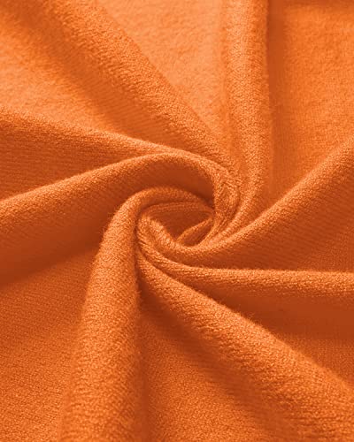 Newshows Women's 2023 Lightweight Button Down Long Sleeve Fall Fashion Crew Neck Soft Knit Cardigan Sweater Tops(Orange,L) #TOP5