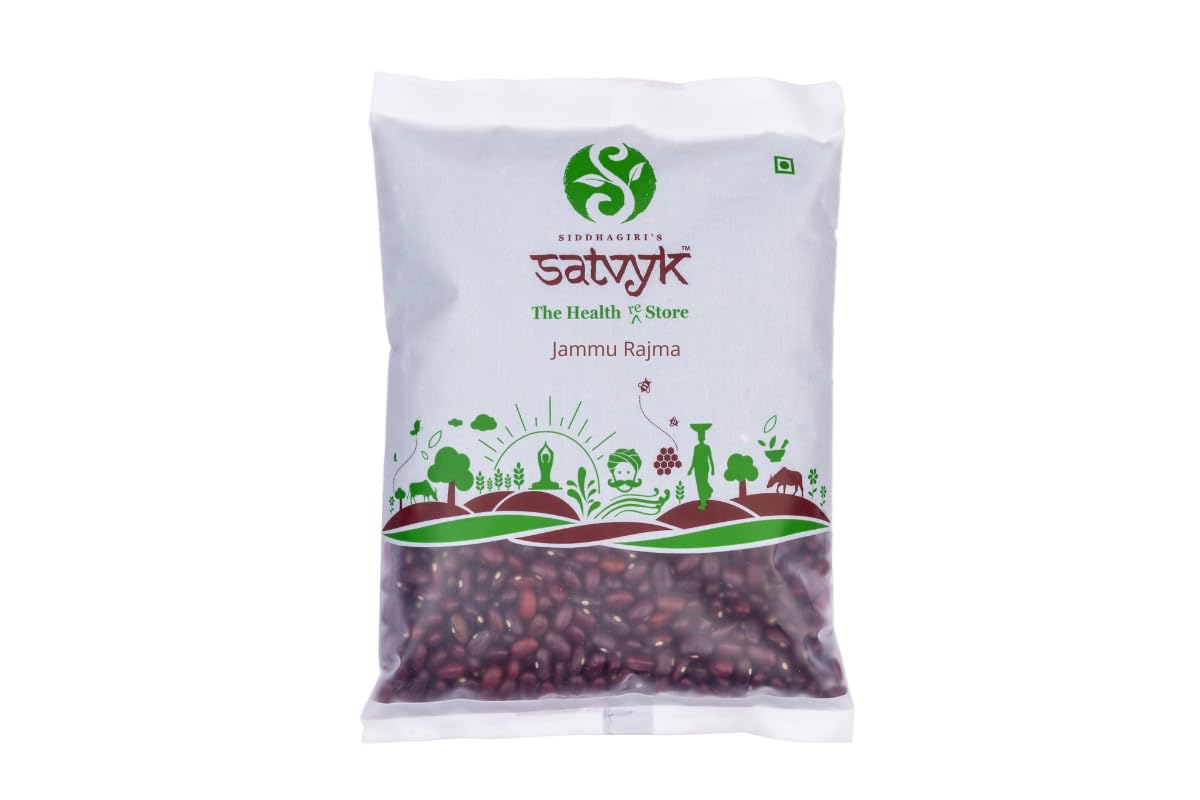 S Siddhagiri's SATVYK THE HEALTH re STORE Jammu Rajma (500gm) - Red Kidney Beans | Unpolished Rajma | Kashmiri Rajma | Traditional Jammu Rajma | Pesticide-Free | Protein Rich Jammu Rajma