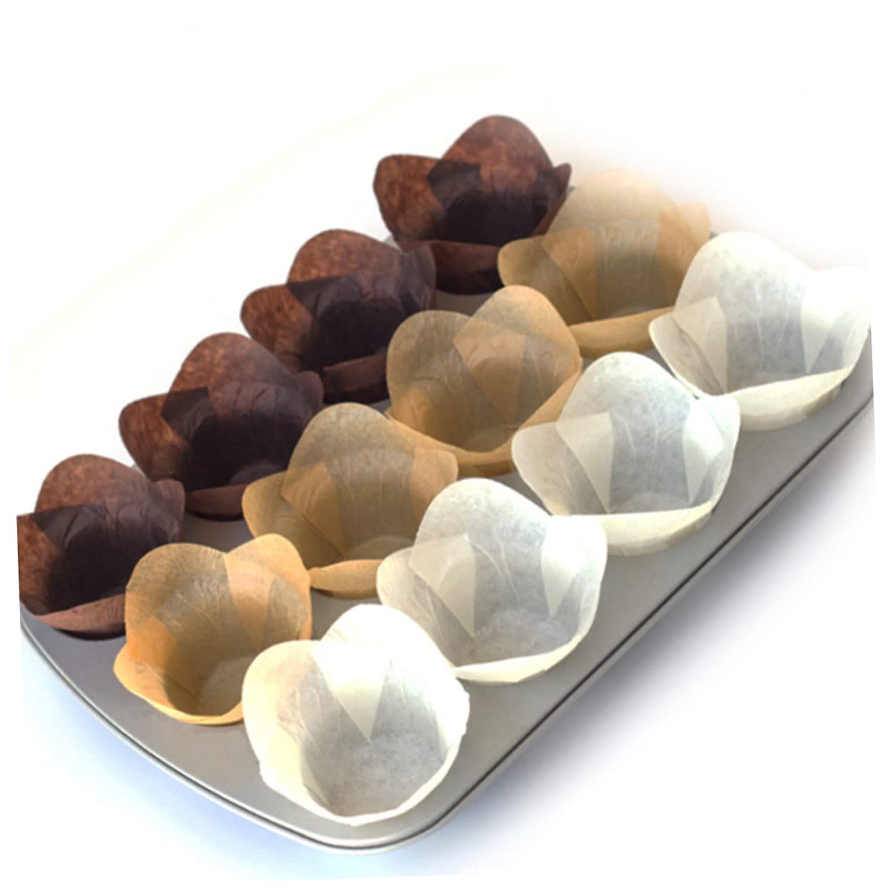 IMIKEYA 400stücke Lotus Muffin-liner Mittelgröße Ölfeste Backförmchen Aus Papier Für Baking Cups Für Familienfeiern Und Kinderbäckerei