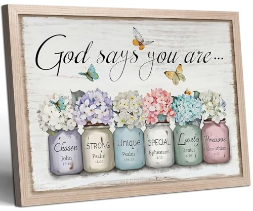 God Says You Are Wall Decor - Bible Verse Framed