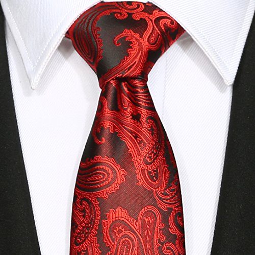 Image of KissTies Mens Paisley Tie And Pocket Square Necktie Sets