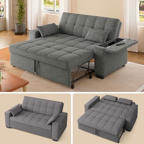 Gizoon 69.2" Futon Sofa Bed Queen Size, 3-In-1 Convertible Loveseat
