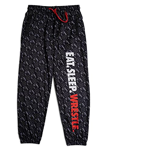 ChalkTalkSPORTS Wrestling Lounge Pants | Eat Sleep Wrestle | Adult Large Black