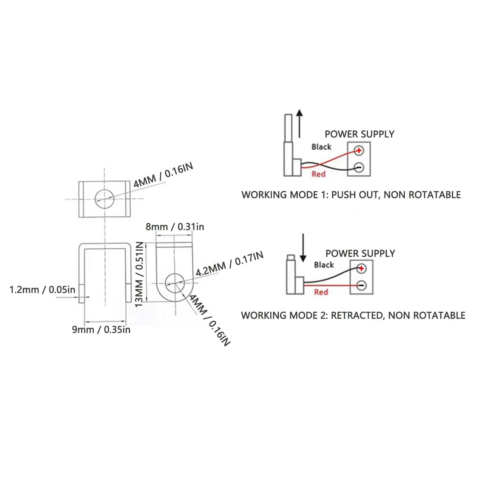 Mini Lock Attuatore Lineare Elettrico Mini DC 24V 150N Attuatore di Movimento Telescopico con Corsa 15mm per Uso Industriale, Ristorazione, Ventilazione