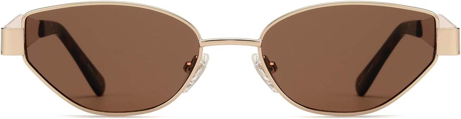 Retro Oval Cat Eye Sunglasses Womens Trendy 2026, Fashion Narrow Cateye Shades for Women UV Protection VF2249 - Image 3