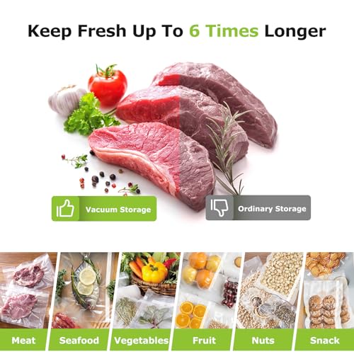Image of Bonsenkitchen Vacuum Sealer Bags Rolls for Food, 2 Packs 11 inch x 20', Heavy-Duty Textured Material Bag, BPA-Free, Commercial-Grade, Custom-Length Bag for Food Storage & Sous Vide